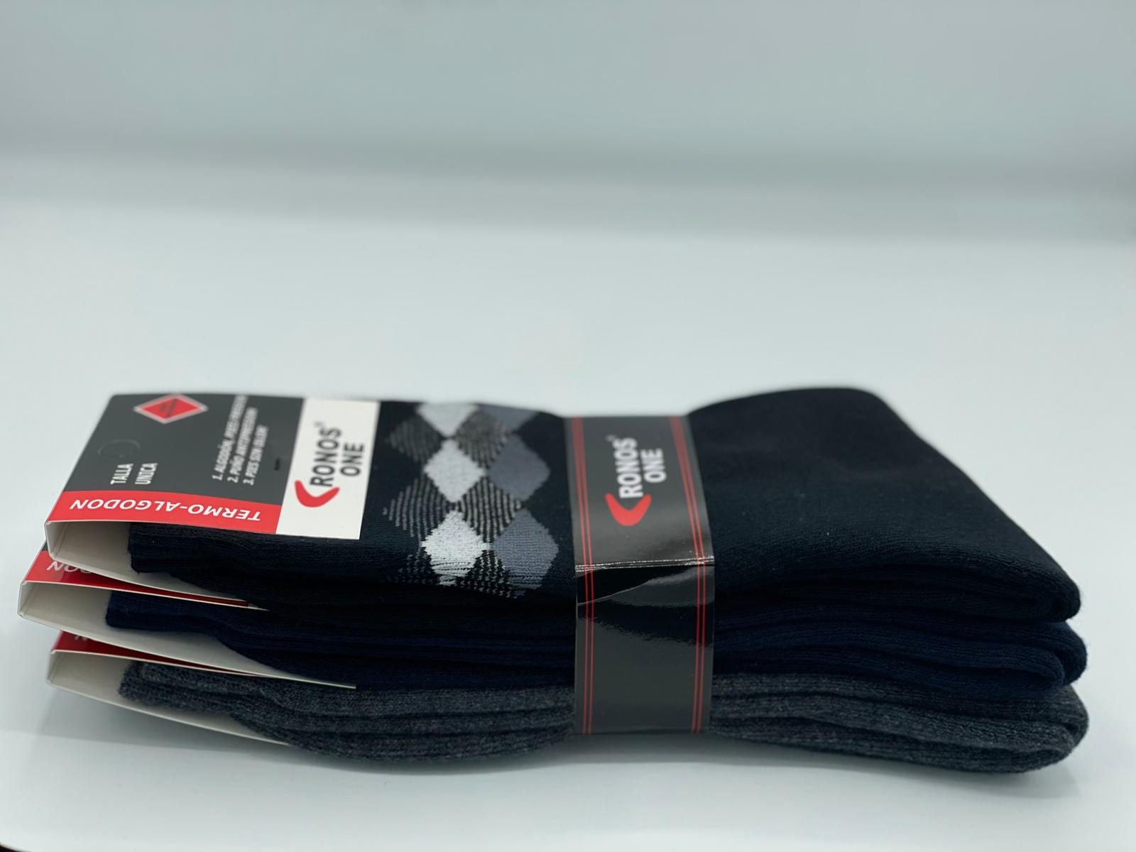 Calcetín fantasía de hombre algodón térmico extra gordo , extra elástico - Imagen 11